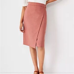 Ann Taylor The Wrap Pencil Skirt in Crosshatch